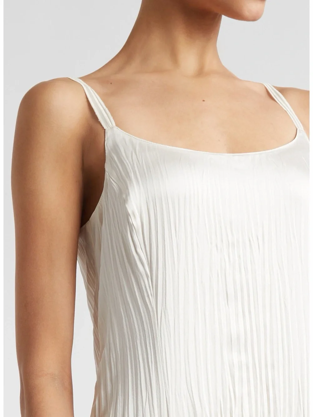 Vince Relaxed Plissé Satin Midi Slipdress Size Small Petite - Picture 4 of 10